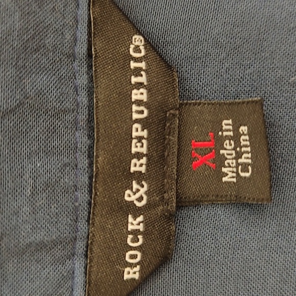 Rock & Republic Blue Tie-Dye Button-Up Shirt/ Size XL - Picture 8 of 9